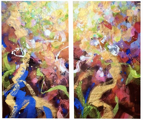 Midsummer Dream - Diptych! by Krisztina Megyeri, Painting for Sale on Select