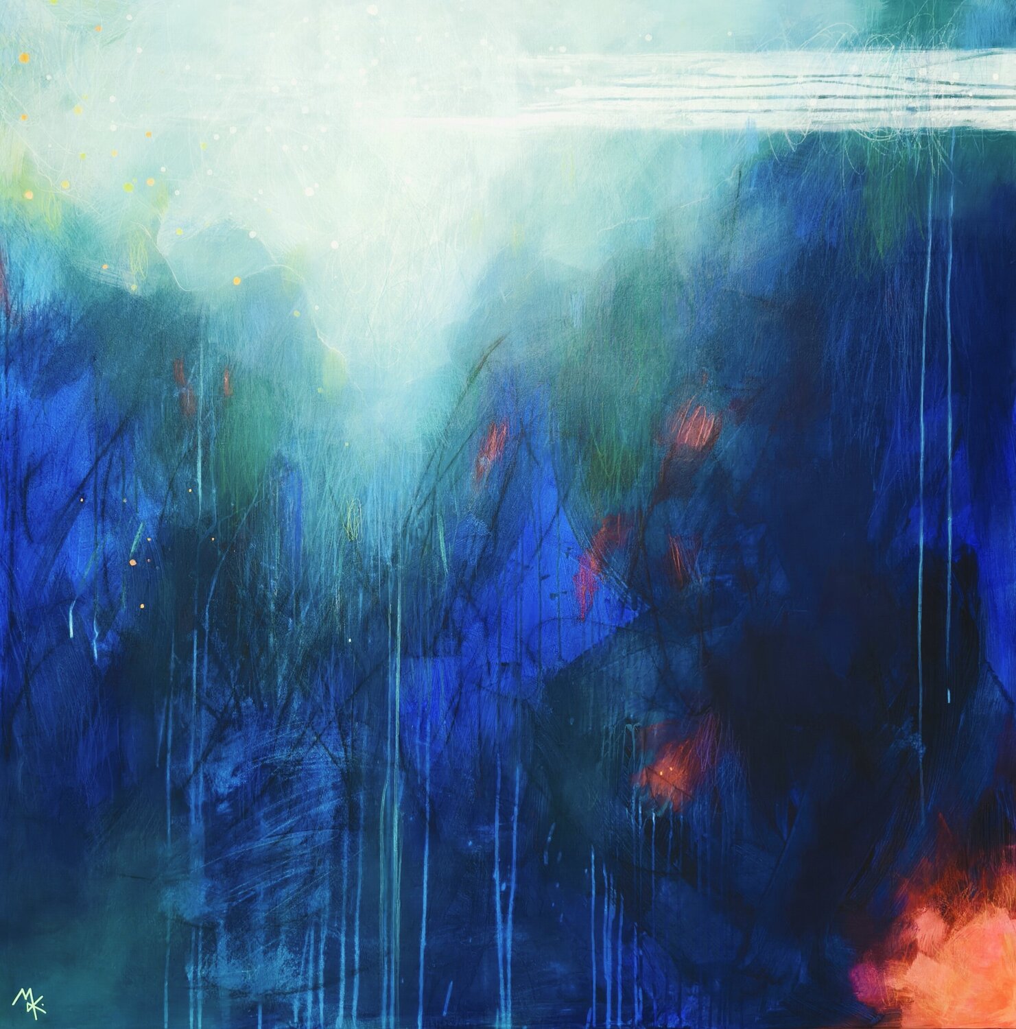 Mezzanotte sul Pizzo Tre Signori - Midnight on Peak 'Pizzo Tre Signori' Krisztina Megyeri Original painting for sale