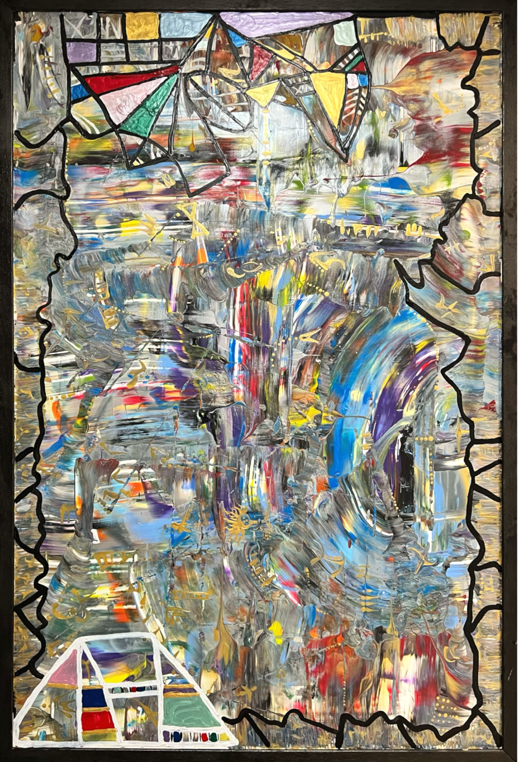 The Cracked Stained Glass! S. Bothé Original painting for sale