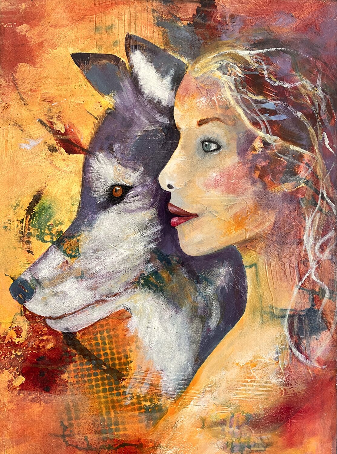 Courage of the Wolf Joyce Stephen Original painting for sale