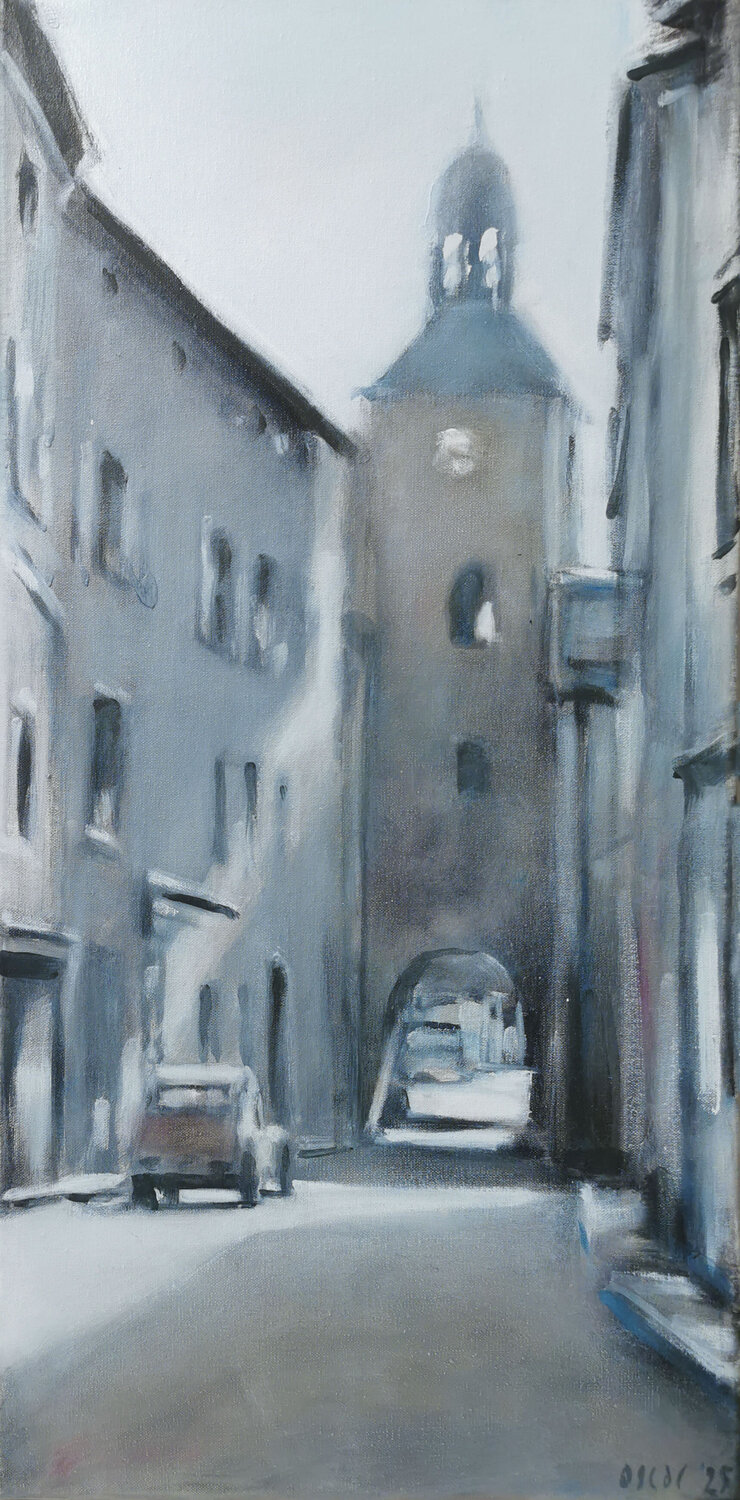 2cv in Provençaalse steeg Oscar Spierenburg Original painting for sale