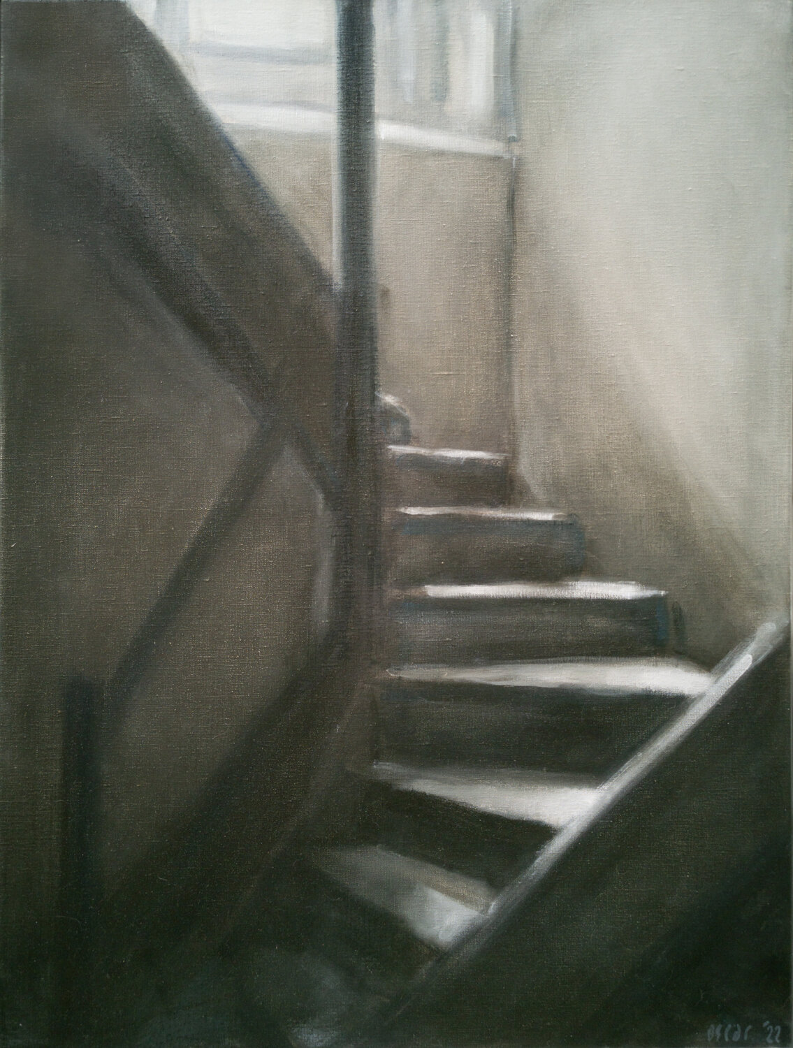 Light at the Stairwell’s End Oscar Spierenburg Original painting for sale