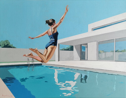 ESSENCE OF NOW [THE LEAP #3] by Ewa Krzywińska, Painting for Sale on Select