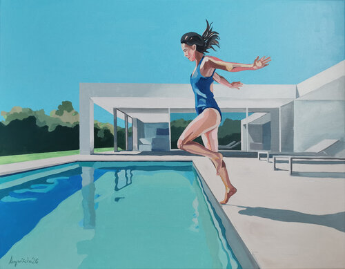OPEN STEP [THE LEAP #4] by Ewa Krzywińska, Painting for Sale on Select