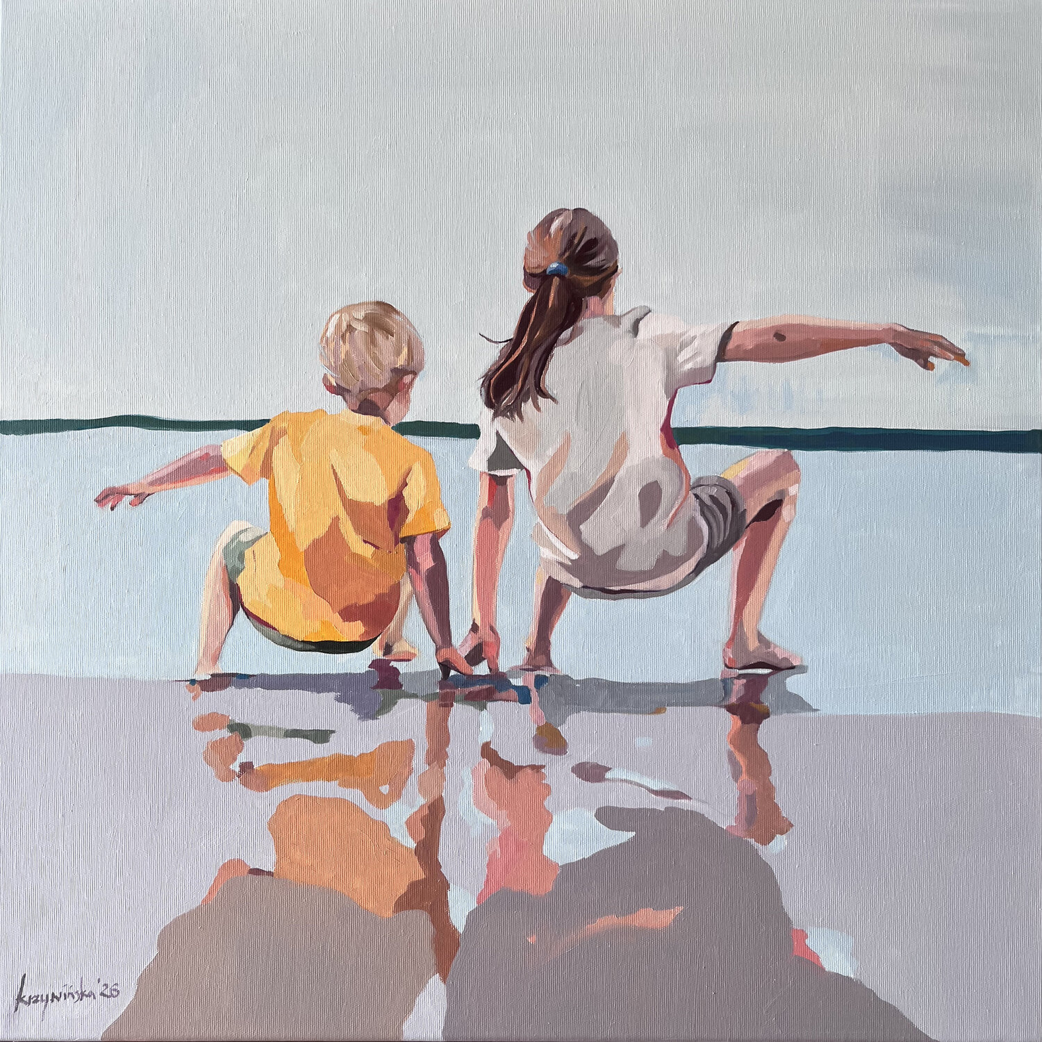 TAKING CARE #27 Ewa Krzywińska Original painting for sale