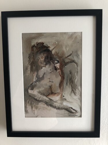 Naaktmodel met Hoed by rob Jacobs, Painting for Sale on Select