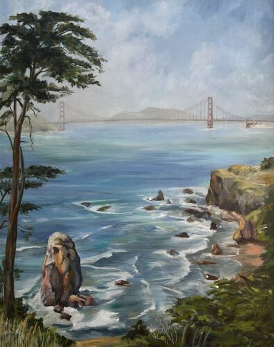 Golden Gate Bridge by Deirdre Dyson, Painting for Sale on Select
