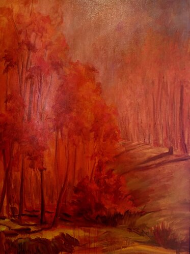 Red Glow, Spring Grove, Cincinnati, Ohio by Deirdre Dyson, Painting for Sale on Select