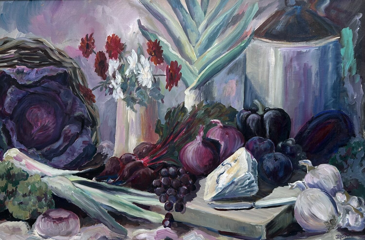 Red Cabbage & Blue Cheese Deirdre Dyson Original painting for sale