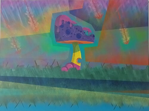 Pilz Invasion by Akay Blue, Painting for Sale on Select