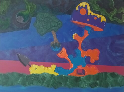 Welten Pilz by Akay Blue, Painting for Sale on Select