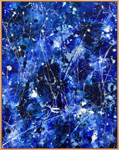 Deep Blue II - Original Abstract Acrylic in Custom Tasmanian Oak Frame by Bridget Bradley, Painting for Sale on Select