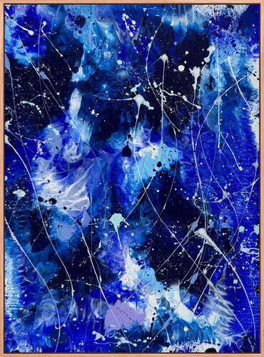 Ethereal Blue I - Abstract Expressionism Original Ocean Painting Tasmania Oak Frame by Bridget Bradley, Painting for Sale on Select