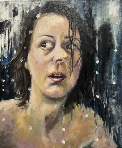 À travers la vitre by Hana Sebel, Painting for Sale on Select