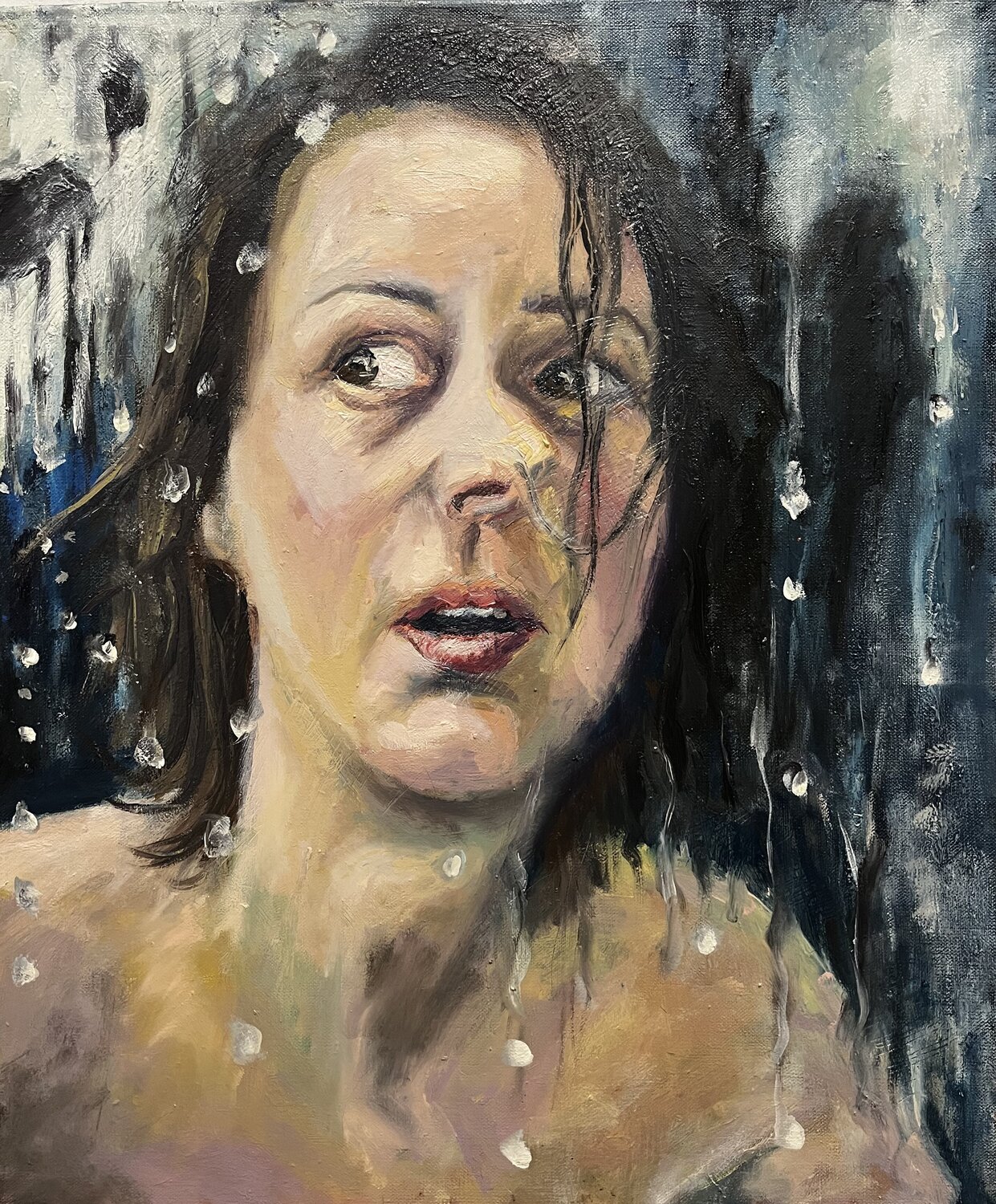 À travers la vitre Hana Sebel Original painting for sale