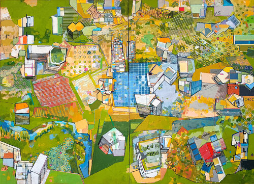 SAT 15/2024 Agricultura y Tecnología. Díptico. by IGNACIO KLINDWORTH, Painting for Sale on Select