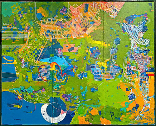 SAT 11/2024 Serie Agricultura y Tecnología. Tríptico by IGNACIO KLINDWORTH, Painting for Sale on Select