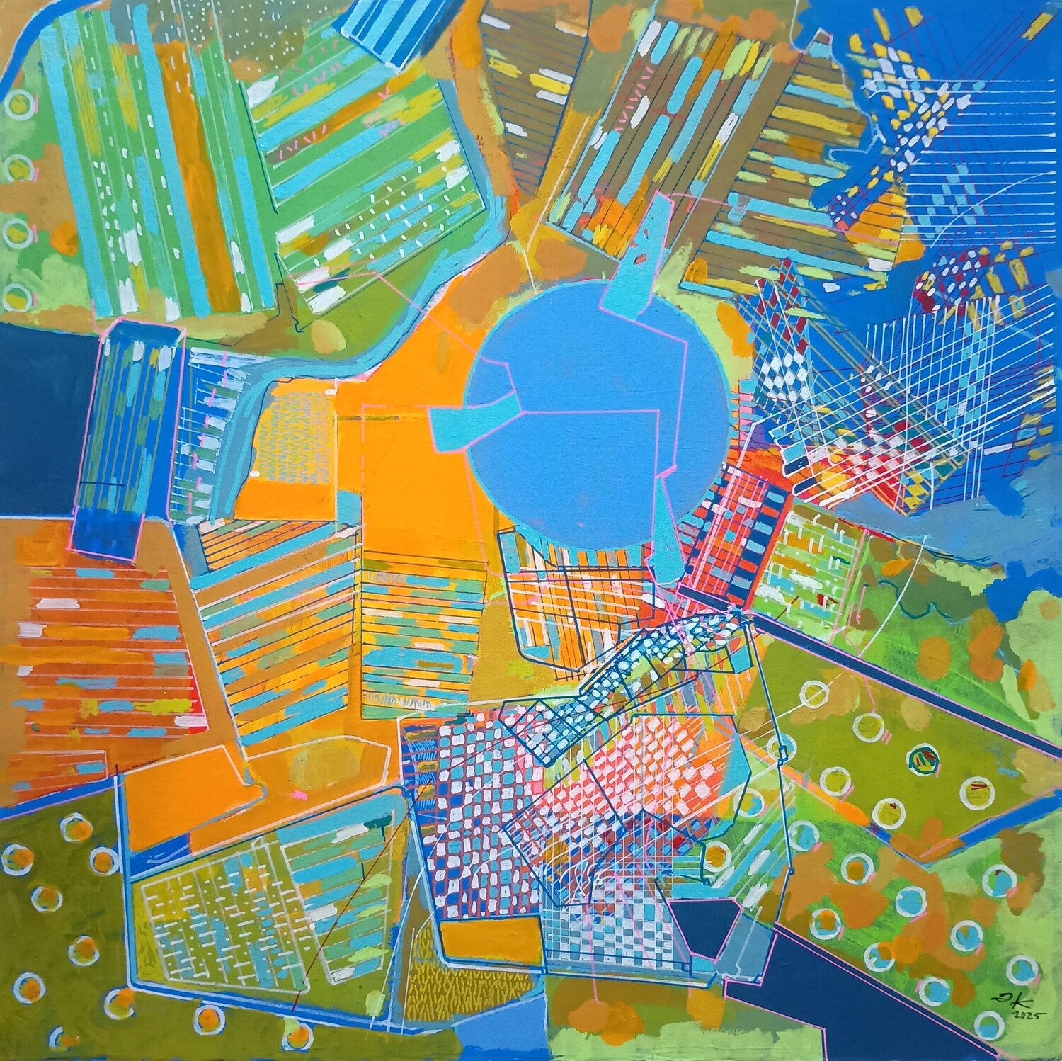 SAT 9/2025 OP. Agricultura y tecnología. Improntas drónicas IGNACIO KLINDWORTH Original painting for sale