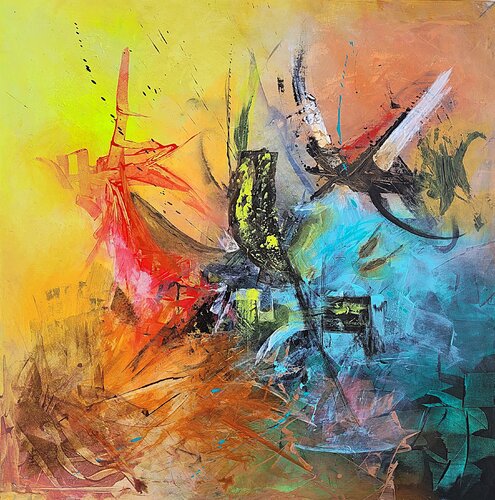 Gegen die Strömung by Gudrun Dapont, Painting for Sale on Select
