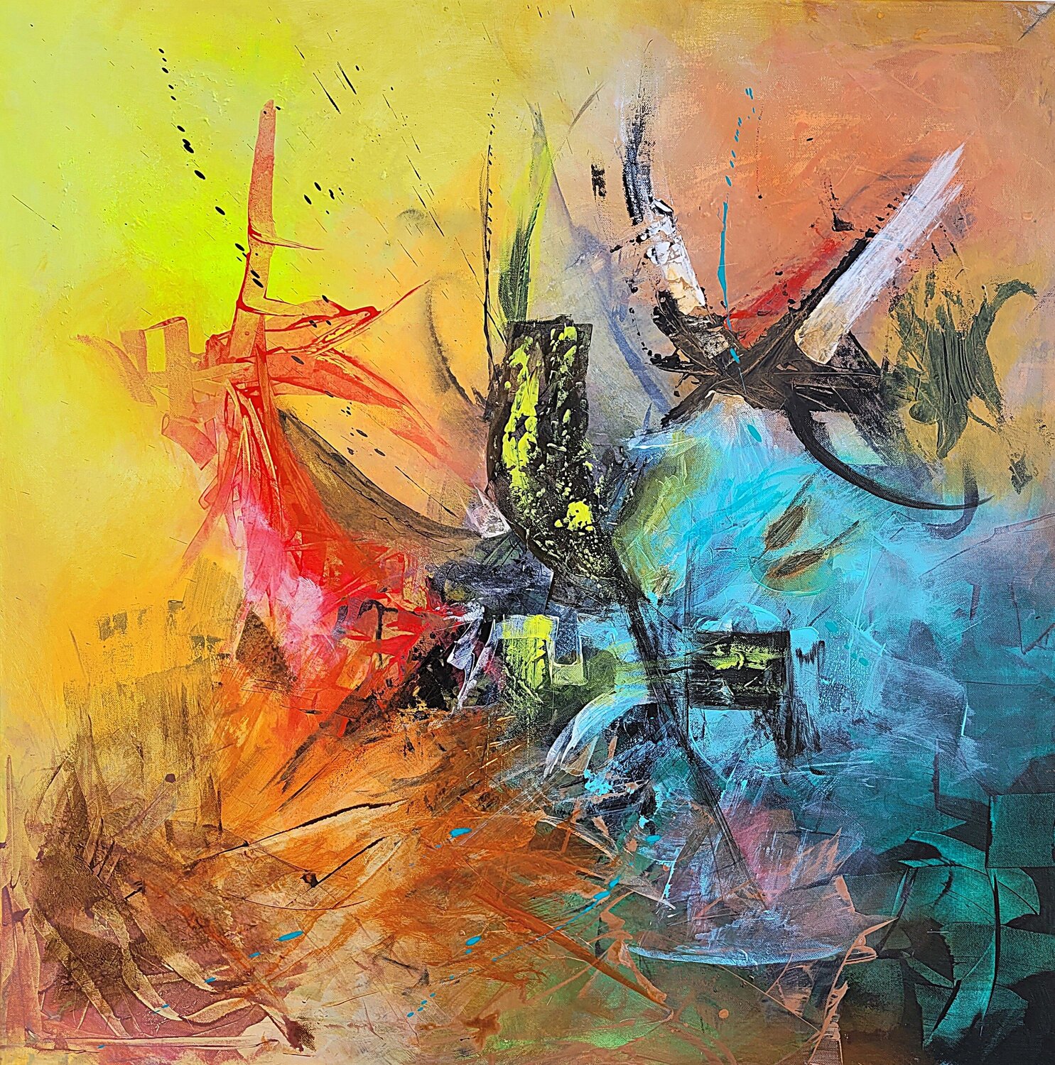 Gegen die Strömung Gudrun Dapont Original painting for sale