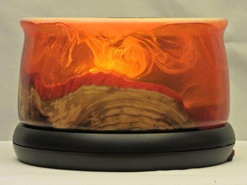 Strawberry Swirl -  Wood and Resin turned Bowl by Scott Williams, Sculpture for Sale on Select