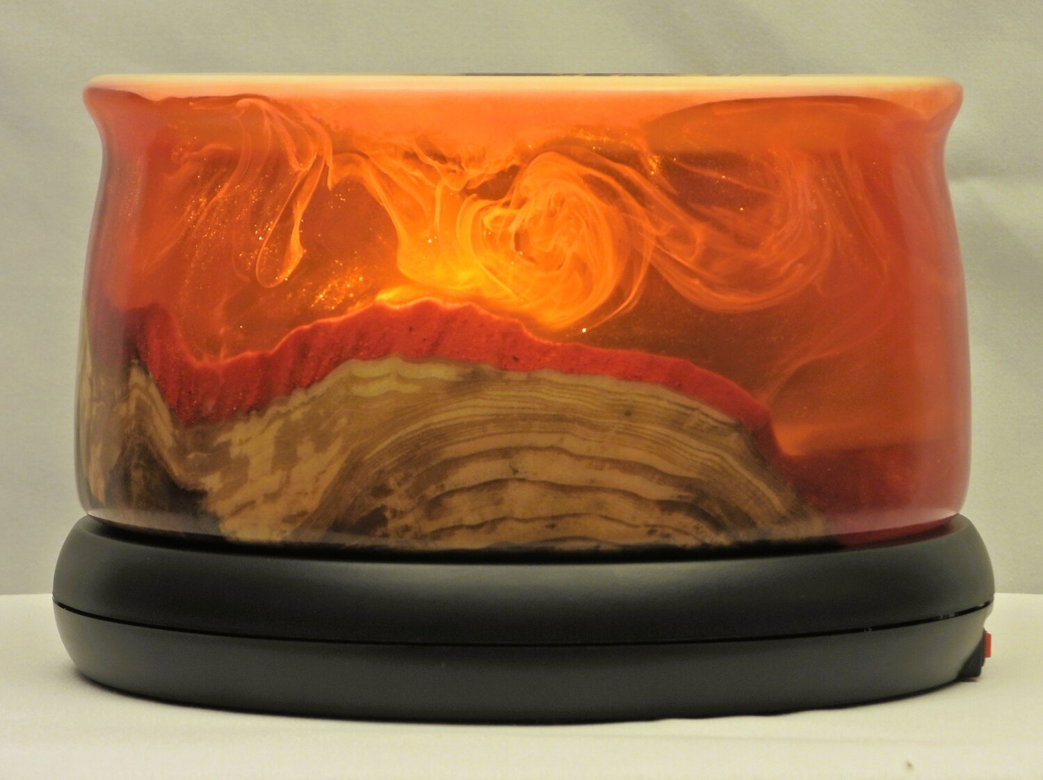 Strawberry Swirl -  Wood and Resin turned Bowl Scott Williams Sculpture for sale