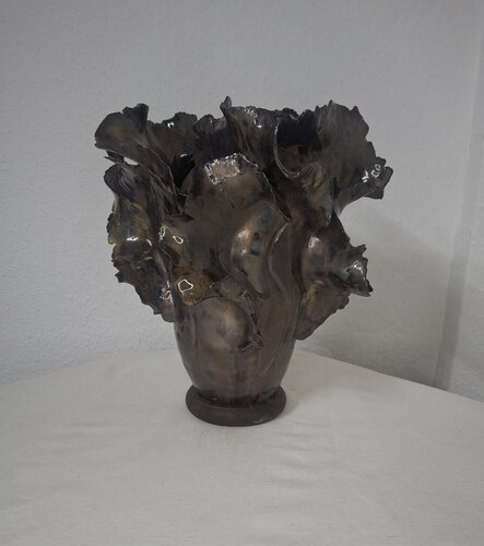 Metallic Waves of Change No. 1 by Carola Mocker, Sculpture for Sale on Select
