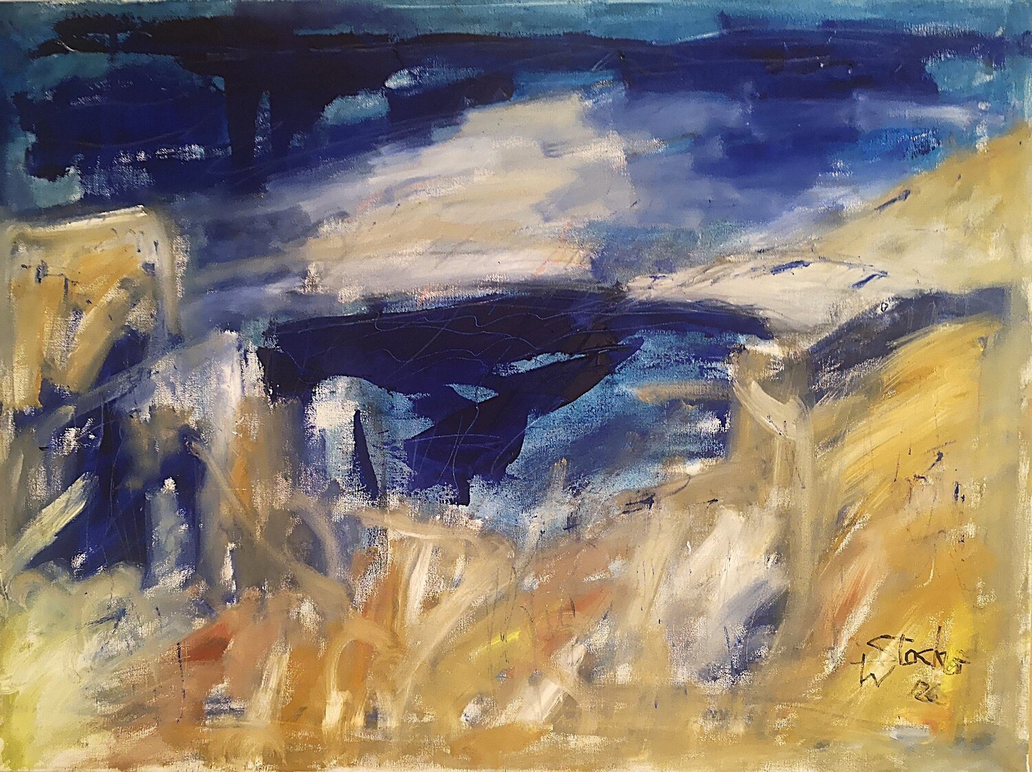 stormy coast Wolfgang Stocker Original painting for sale