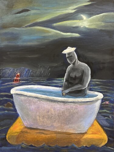 "Waiting" by Bagzhan Alikhanov, Painting for Sale on Select