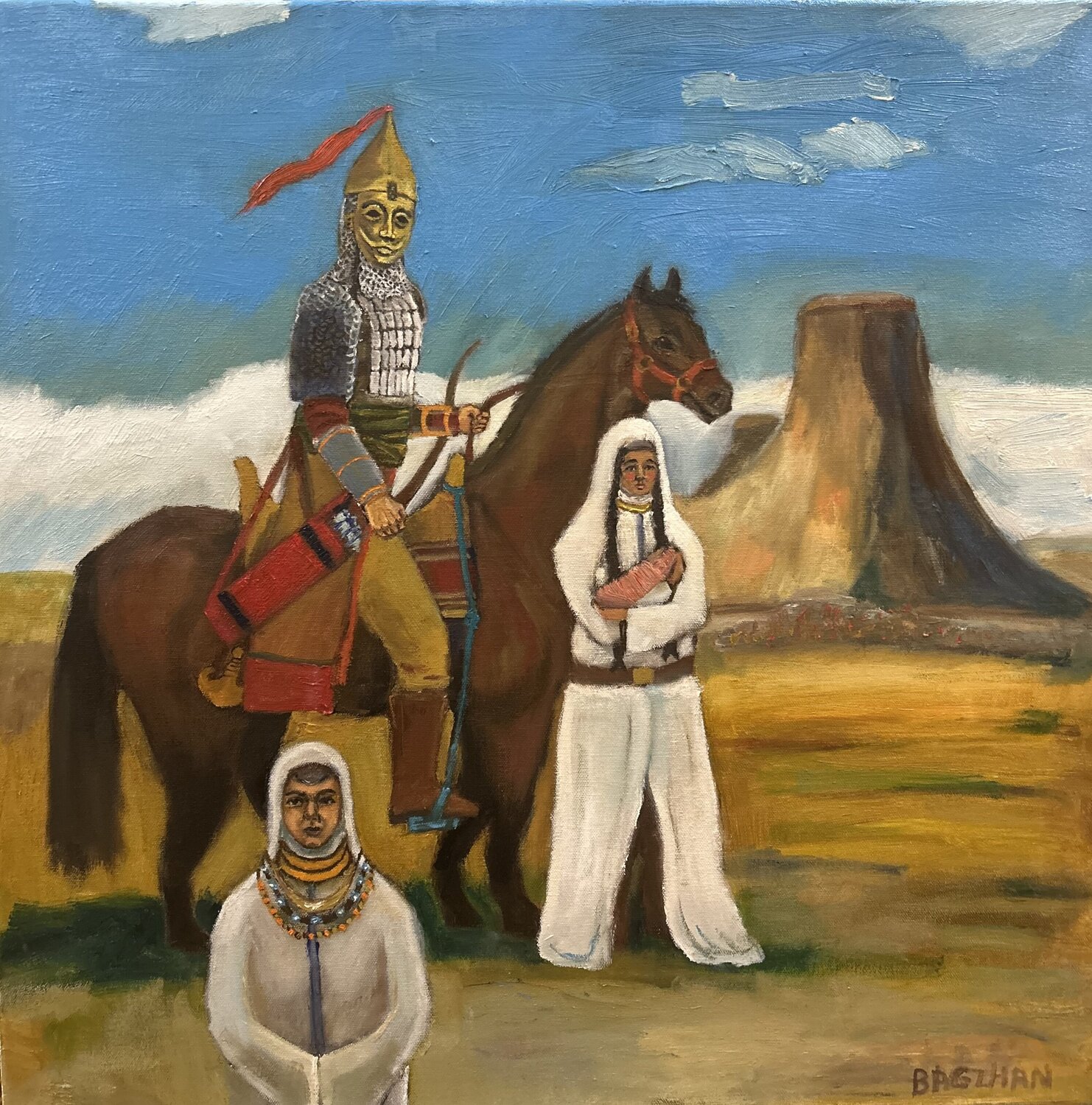 Before Departure Bagzhan Alikhanov Original painting for sale
