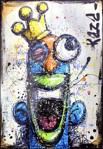IT'S GOOD TO BE THE KING !!! - 52 blue by Kaza, Painting for Sale on Select