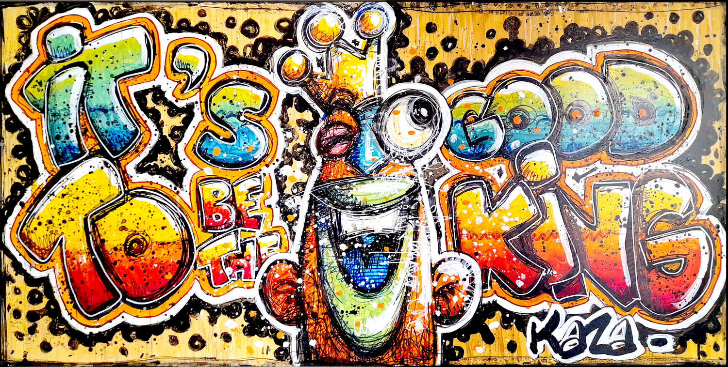 IT'S GOOD TO BE THE KING !!! - 49 Kaza Original painting for sale