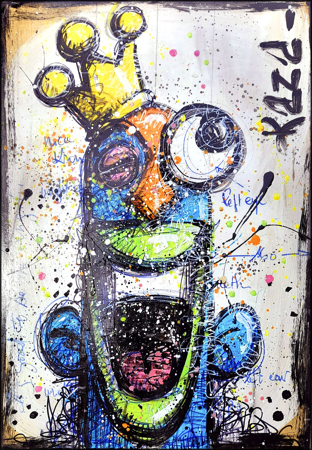 IT'S GOOD TO BE THE KING !!! - 52 blue Kaza Original painting for sale