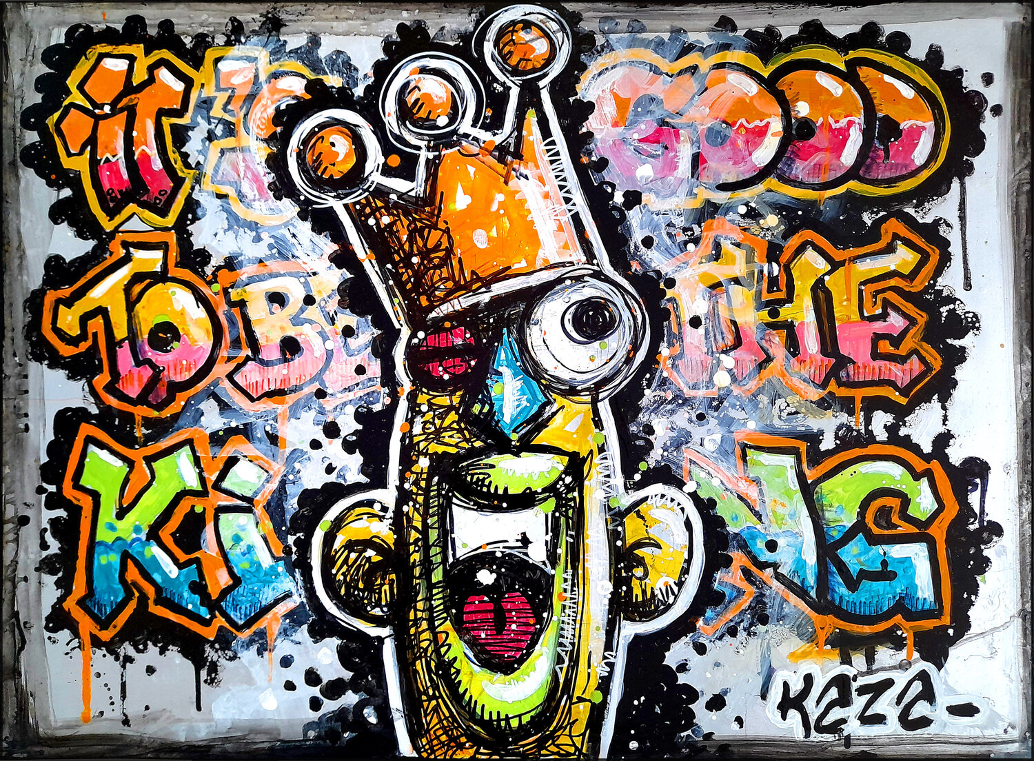 IT'S GOOD TO BE THE KING !!! 57 Kaza Original painting for sale