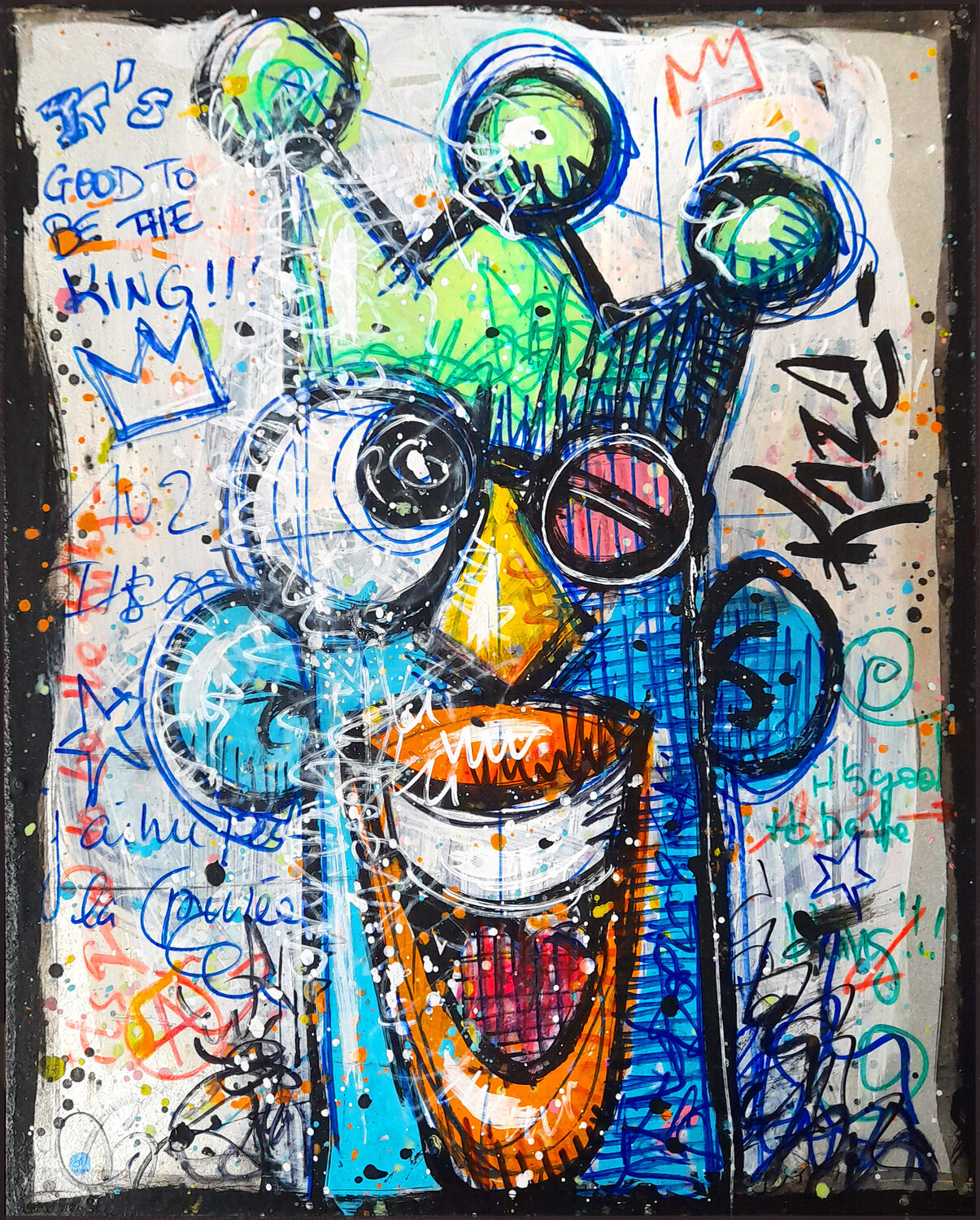 IT'S GOOD TO BE THE KING !!! 54 Kaza Original painting for sale