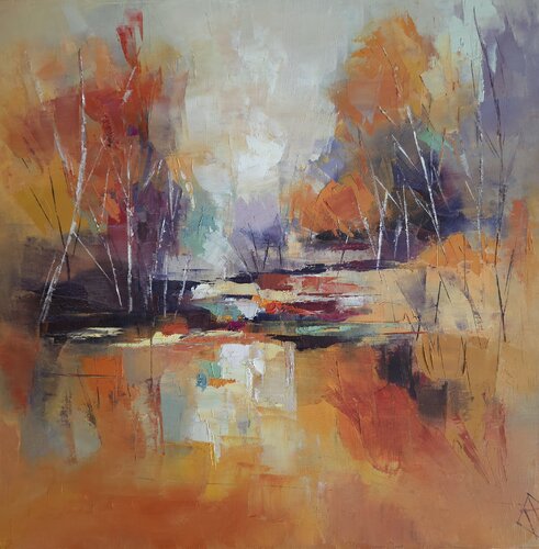De l'eau nait la flamme... by Clarisse Daurat, Painting for Sale on Select