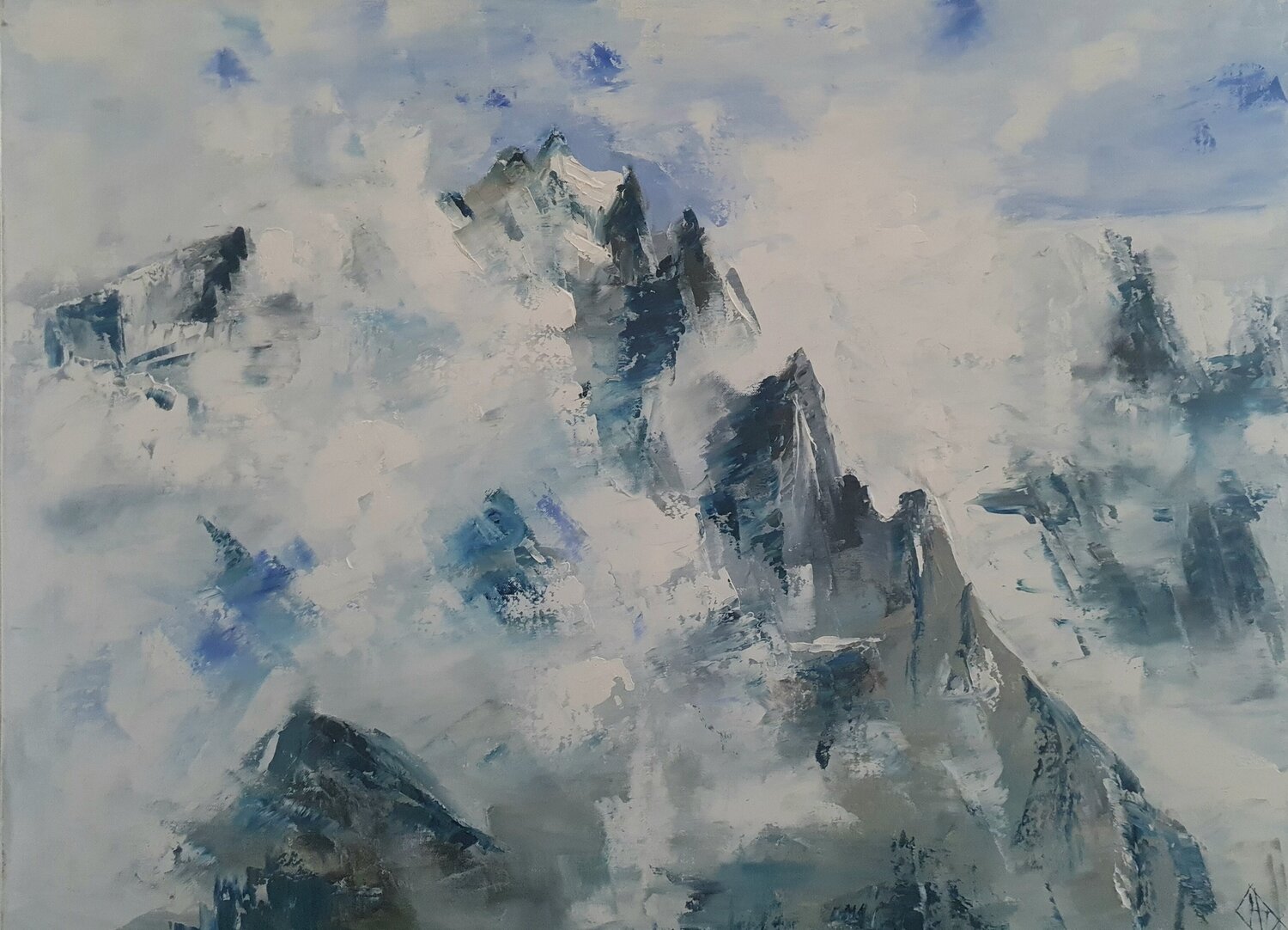 Au sommet du mont et du silence Clarisse Daurat Original painting for sale