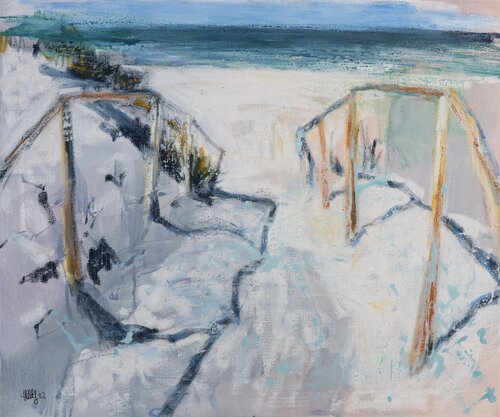 Ostsee 6. Strandaufgang by Hedwig Oeldig, Painting for Sale on Select