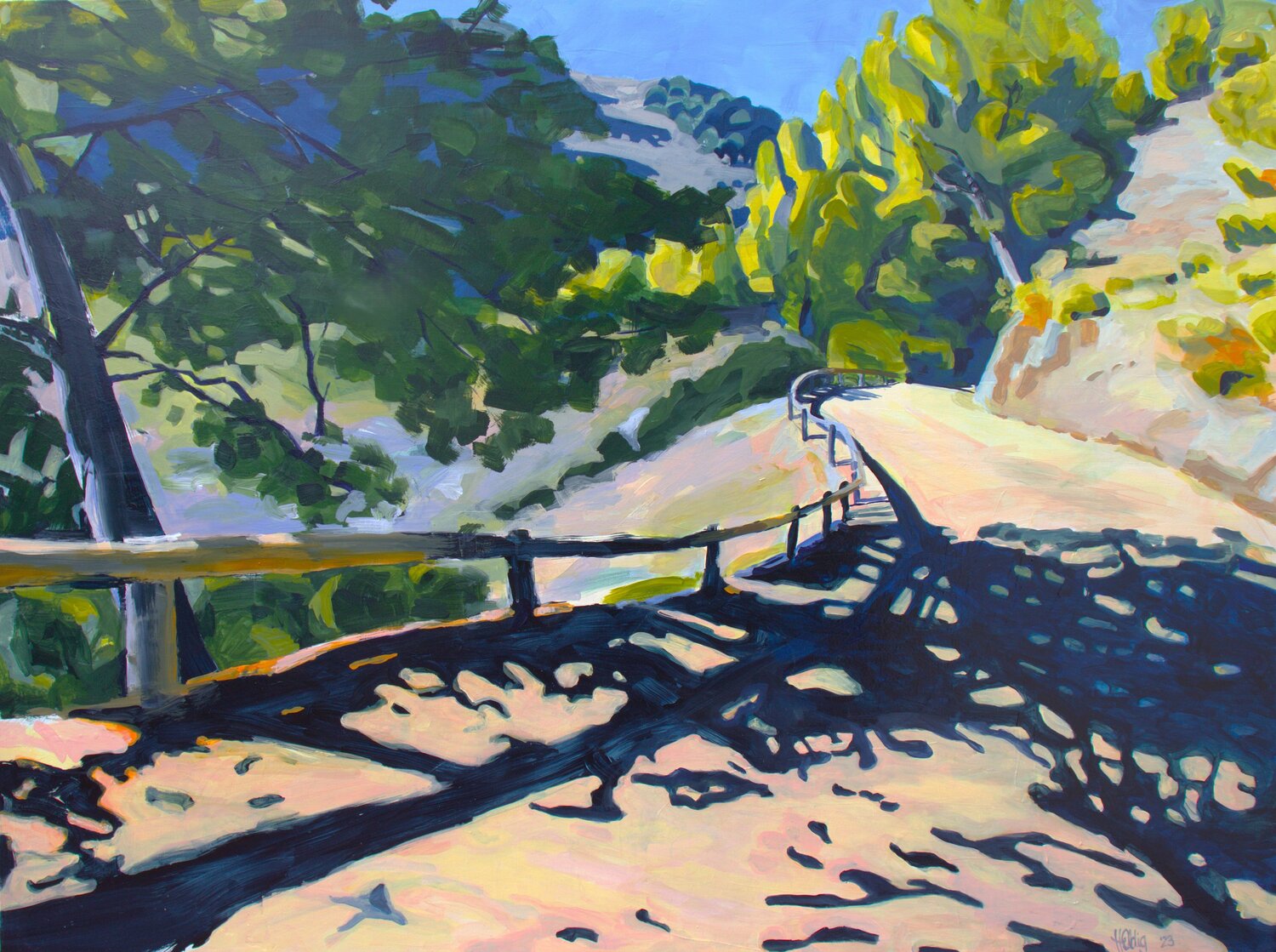 Landschaft mit Straße bei Nerja Hedwig Oeldig Original painting for sale