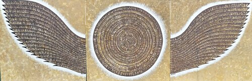 The language - On 3 Huge wood panels by SAM AYAD, Painting for Sale on Select