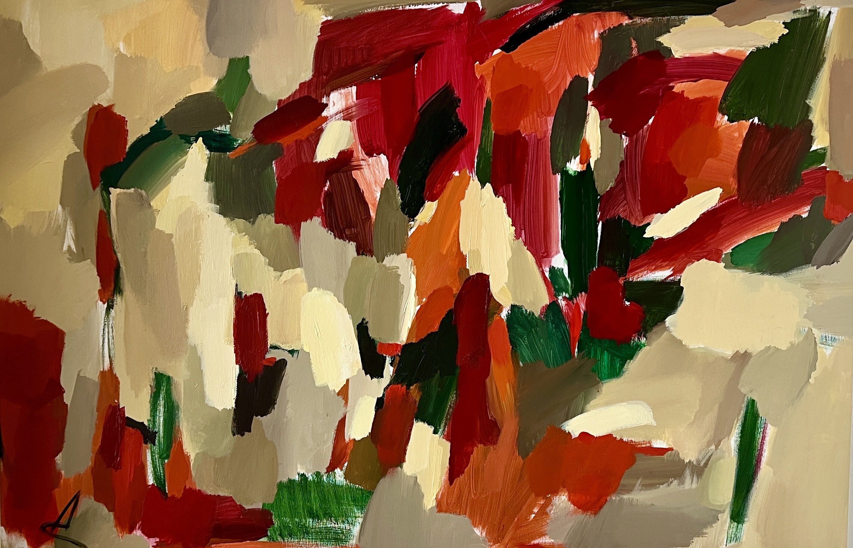 MOOD N7/Orange abstract acrylic painting