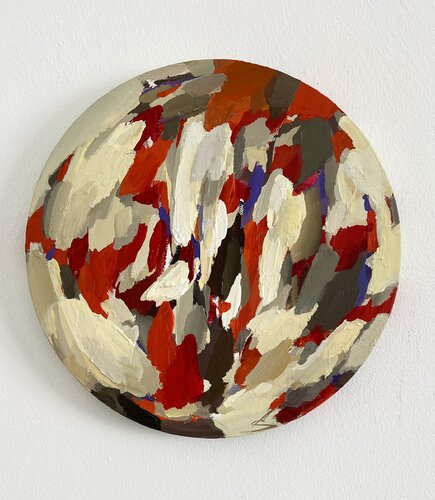 KALEIDOSCOPE 2 /Round abstract acrylic painting by Ana Saut, Painting for Sale on Select