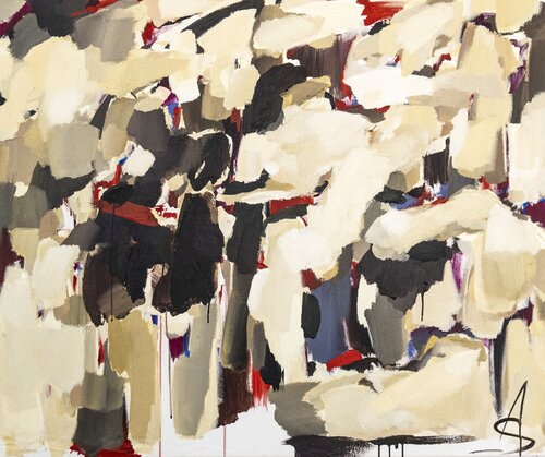 HOURGLASS/Brown acrylic abstract painting by Ana Saut, Painting for Sale on Select
