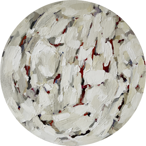 WHITE CIRCLE  1/ABSTRACT ACRYLIC PAINTING by Ana Saut, Painting for Sale on Select