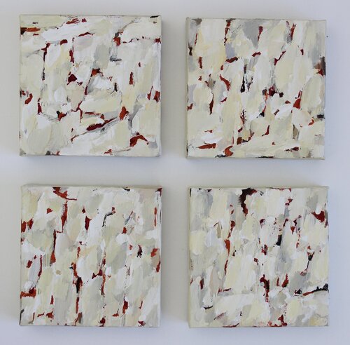 4 WHITE SQUARES by Ana Saut, Painting for Sale on Select
