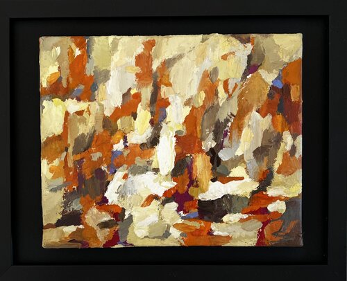 GLARE / Orange abstract oil painting by Ana Saut, Painting for Sale on Select