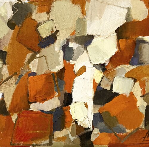 Orange Squares by Ana Saut, Painting for Sale on Select