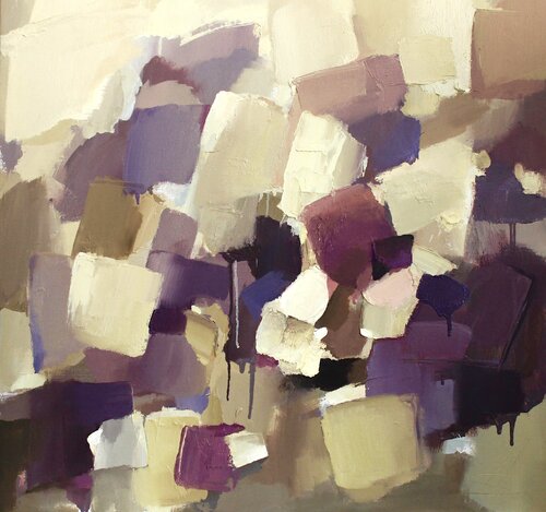 VIOLET 1/abstract oil painting by Ana Saut, Painting for Sale on Select