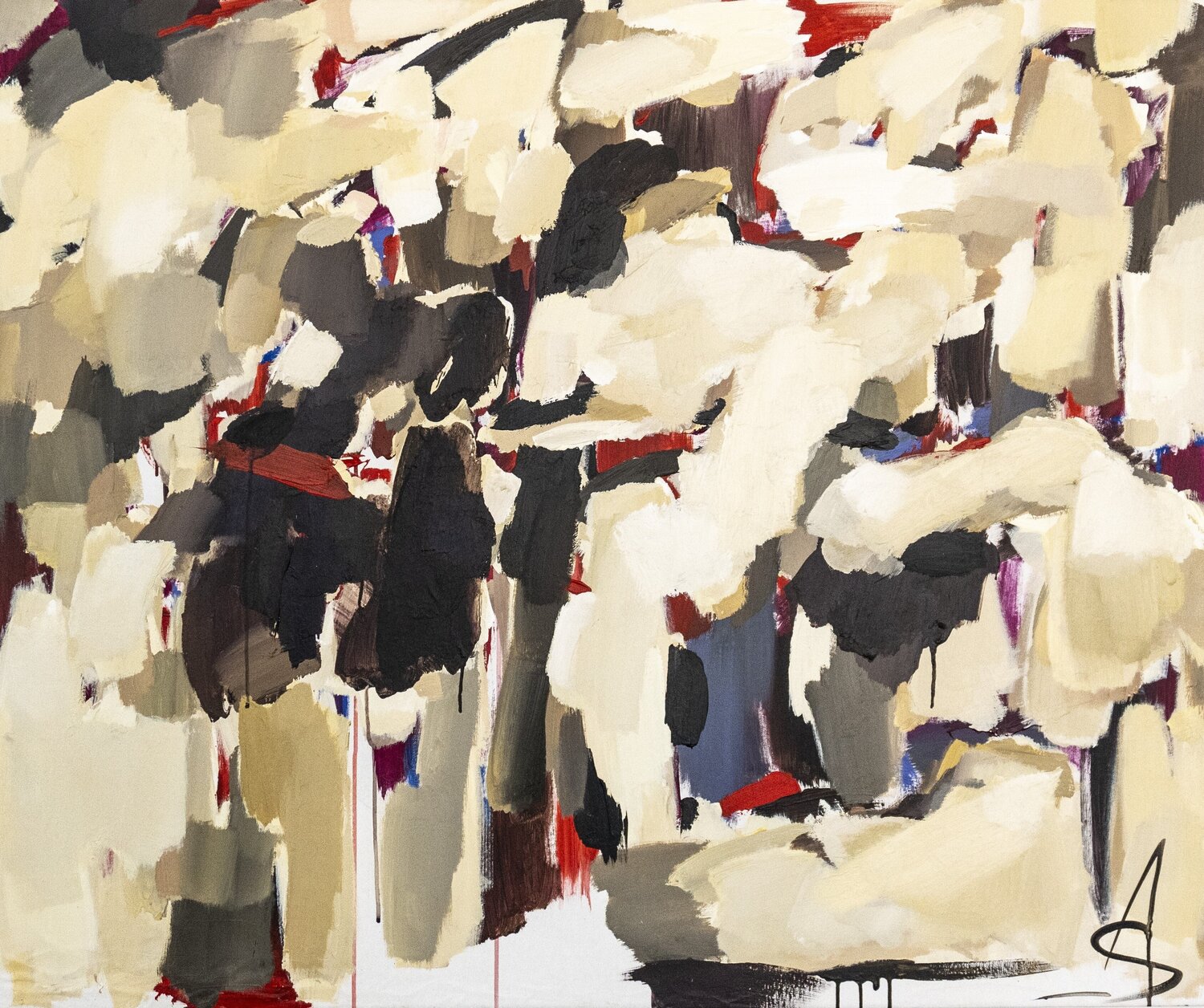 HOURGLASS/Brown acrylic abstract painting Ana Saut Original painting for sale