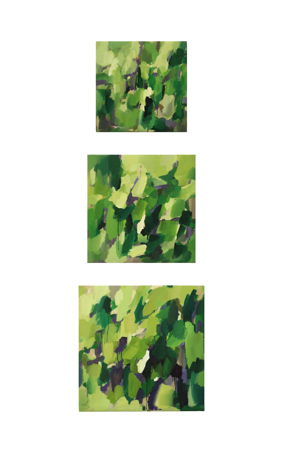 MODULAR MEMORY /Triptych Abstract oil paintings Ana Saut Original painting for sale